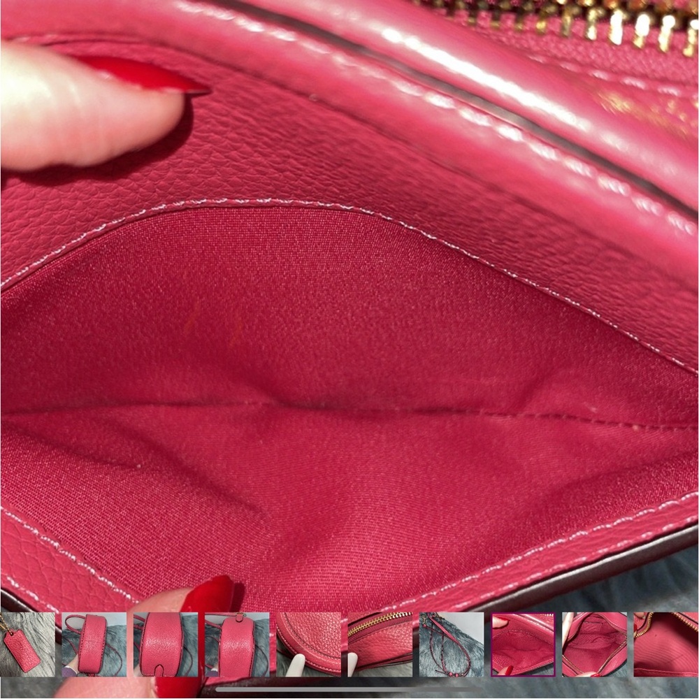 Coach Pink Leather Crossbody Bag with Embossed Design - Picture 10 of 14